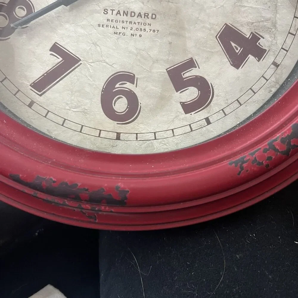 Vintage Sterling &Noble Clock Company Maroon Standard Rustic #2,055,757 MFG. #9